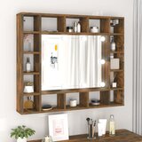 vidaXL ormarić s ogledalom led boja dimljenog hrasta 91x15x76,5 cm Cijene