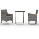  3-dijelni vrtni bistro set od poliratana i kaljenog stakla sivi | shoptok.hr