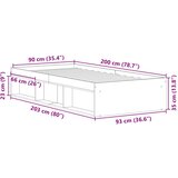 Okvir kreveta bez madraca boja hrasta artisan 90x200 cm | shoptok.hr