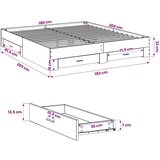  Okvir za krevet s ladicama boja hrasta 180x200 cm | shoptok.hr