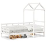 vidaXL Dnevni krevet s krovom bijeli 90 x 190 cm od masivne borovine | shoptok.hr