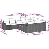  11-dijelni set vrtnih sofa od poliratana s jastucima bež | shoptok.hr