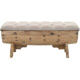  Klupa za pohranu od masivnog drva i tkanine 103 x 51 x 44 cm | shoptok.hr