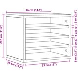  Organizator za pisalno mizo dimlj. hrast 36x26x29,5 cm inž. les, (21413978) | Shoptok.si