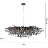 PAUL NEUHAUS 2031-18 - Viseći luster na sajli ICICLE 15xG9/40W/230V 75x150 cm crna | Eponuda.com