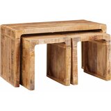  Stol za slaganje 3 pcs Smeđa Čvrsto drvo manga | shoptok.hr