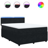vidaXL Box spring posteljni z vzmetnico črn 140x190 cm žamet | Shoptok.si