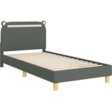  Krevet za djecu s uzglavljem Tamnosiva 90 x 190 cm Tkanina | Shoptok.si