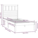  Posteljni okvir iz trdne borovine 90x200 cm, (20643978) | Shoptok.si