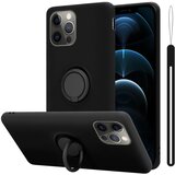 Cadorabo Ohišje združljiv z Apple v tekoči črni barvi - zaščitni pokrov iz fleksibilnega silikona TPU z obročem, (20587754) Cene