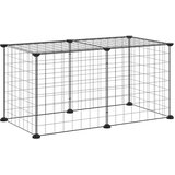  Kavez za kućne ljubimce s 8 panela crni 35 x 35 cm čelični | shoptok.hr