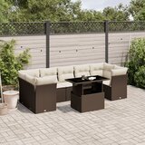  8-dijelni set vrtnih sofa s jastucima smeđi od poliratana | shoptok.hr