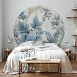  Okrugla fototapeta - Turquoise ornamental retro flowers 180x180 | shoptok.hr
