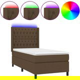  The Living Store Box spring postelja z vzmetnico LED temno rjava 80x200 cm blago - Box Spring Postelja, (21448849) | Shoptok.si