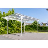 WESTMANN aluminijska nadstrešnica za automobile s ravnim krovom Helsinki bijela 15 m2 (3x5 m) | BRANDED IN GERMANY | shoptok.hr