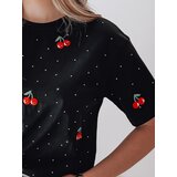DStreet T-shirt damski w wiśnie FRUTTIKA czarny | shoptok.hr