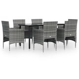  7-dijelni vrtni blagovaonski set s jastucima sivo-crni | shoptok.hr