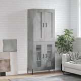 vidaXL Visoka komoda siva betona 69 5x34x180 cm od konstruiranog drva | shoptok.hr