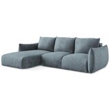 Makamii Plava sklopiva kutna garnitura od šenila (s lijevim kutom/s ležaljkom) Leila – | shoptok.hr