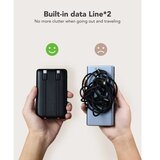Veger powerbank 10000 mAh s ugrađenim kabelima Type C / Lightning PD QC3.0 2A 22.5W C11 (W1170) crni | shoptok.hr