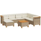 Maison Chic Seti vrtnega pohištva - Vrtna garnitura - Vrtni pohištvo set 8-delna z blazinami bež poli ratan, (21800405) | Shoptok.si