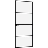 vidaXL Notranja vrata črna 83x201,5 cm kaljeno steklo & aluminij tanka | Shoptok.si