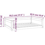 Krevet za pse 95,5x65,5x28 cm od masivne borovine | Eponuda.com