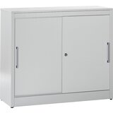 mauser Omara z drsnimi vrati, nizka omarica z 2 policama, VxŠxG 1040 x 1200 x 420 mm, svetlo siva | Shoptok.si