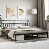 vidaXL Metalni okvir za krevet s uzglavljem crni 200x200 cm Cijene