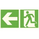 Signal rute za izbjegavanje aluminij Izlaz u slučaju nužde lijevo, lijevo u smjeru SafetyMarking 15.0089 (Š x V) 400 mm | Eponuda.ba
