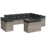 vidaXL 12-dijelni set vrtnih sofa poliratan s jastucima svijetlosivi | shoptok.hr