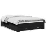 vidaXL Okvir kreveta s ladicama crni 135 x 190 cm konstruirano drvo Cijene