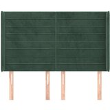  Uzglavlje s ušima tamnozeleni 147x16x118/128 cm baršunasti | shoptok.hr