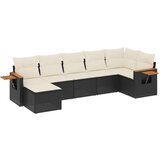 vidaXL 7-dijelni set vrtnih sofa od poliratana s jastucima crni | shoptok.hr