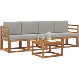  Set vanjskih sofa s jastukom 5 pcs Prirodna i svijetlo siva | shoptok.hr