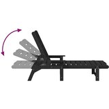  Ležaljka 2 pcs Crna 195,5 x 53 x 98,5 cm Polietilen | shoptok.hr