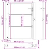 vidaXL Vrtna vrata Crna 100 x 150 cm Čelik s praškastim premazom | shoptok.hr
