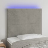  LED uzglavlje svjetlosivo 100x5x118/128 cm baršunasto | shoptok.hr