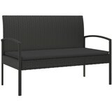  Vrtna klupa s jastukom crna 105 cm od poliratana | shoptok.hr