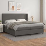 Krevet s oprugama i madracem sivi 200x200 cm od umjetne kože | shoptok.hr