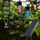  LED RGB solarna dekorativna girlanda 15xLED/18 funkcija USB 6 m IP44 crna Slike