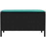  Vrtni otoman Crna i Tirkizna 80 x 38 x 42 cm PE ratan | shoptok.hr