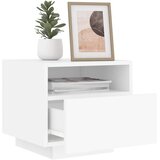  Noćni ormarić s LED svjetlima bijeli 40 x 39 x 37 cm | shoptok.hr