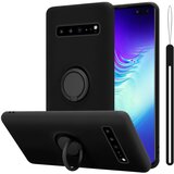 Cadorabo Ohišje, združljiv s Samsungom v tekoči črni barvi - zaščitni pokrov iz fleksibilnega silikona TPU z obročem, (20582914) Cene