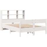 vidaXL Knjižna postelja brez vzmetnice bela 160x200 cm trdna borovina | Shoptok.si