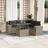 vidaXL 6-dijelni set vrtnih sofa od poliratana s jastucima svjetlosivi | shoptok.hr