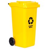 Kanta za otpad 120 L – žuta, plastika, s kotačima | shoptok.hr