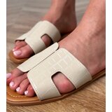 Gemre Beige flat-soled embossed sandals Sarini | ePonuda.com