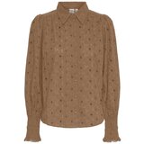 Y.a.s Topi & Bluze YAS Shirt Surio L/S - Toasted Coconut Kostanjeva Cene
