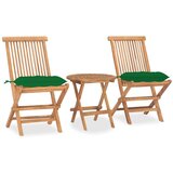  3-dijelni sklopivi vrtni blagovaonski set od masivne tikovine | shoptok.hr